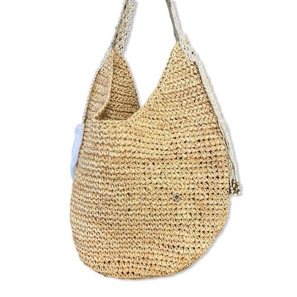 NWT Florabella Coachello Bag Natural raffia tan tote beach summer Revolve $194 - Picture 7 of 16